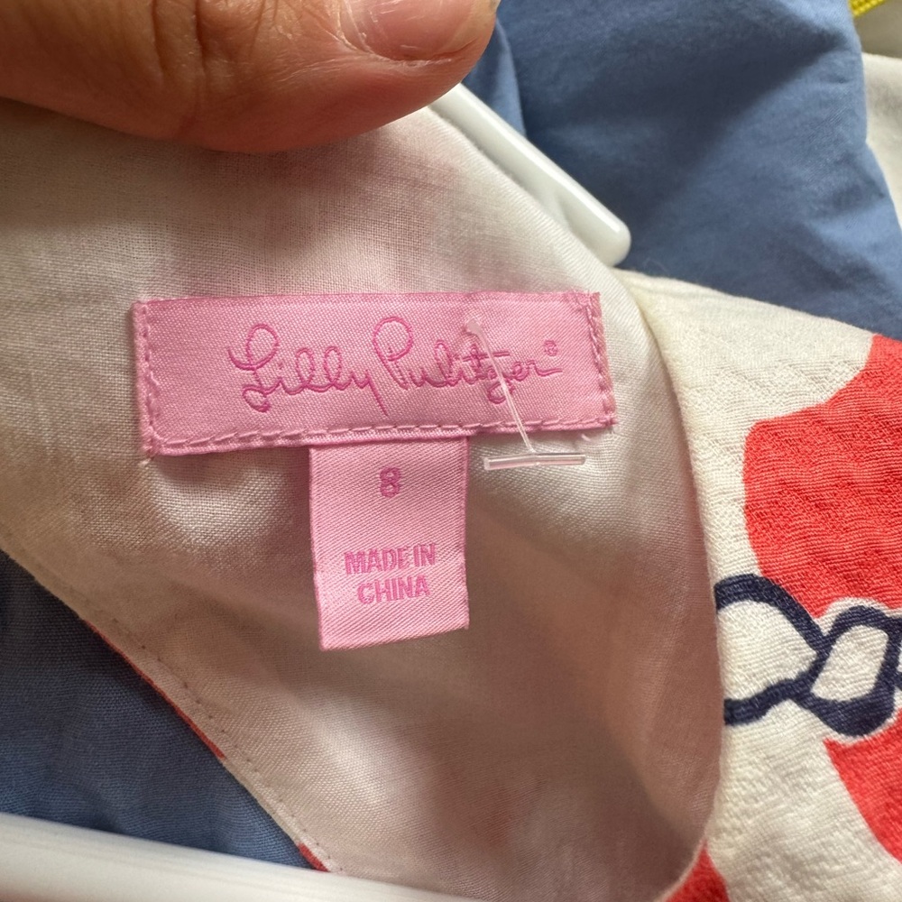 Lilly Pulitzer Red and White Dress with Nautical Print - Picture 4 of 5
